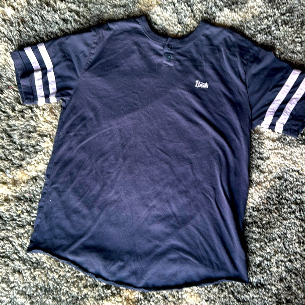 Brixton button T-shirt size medium navy blue
